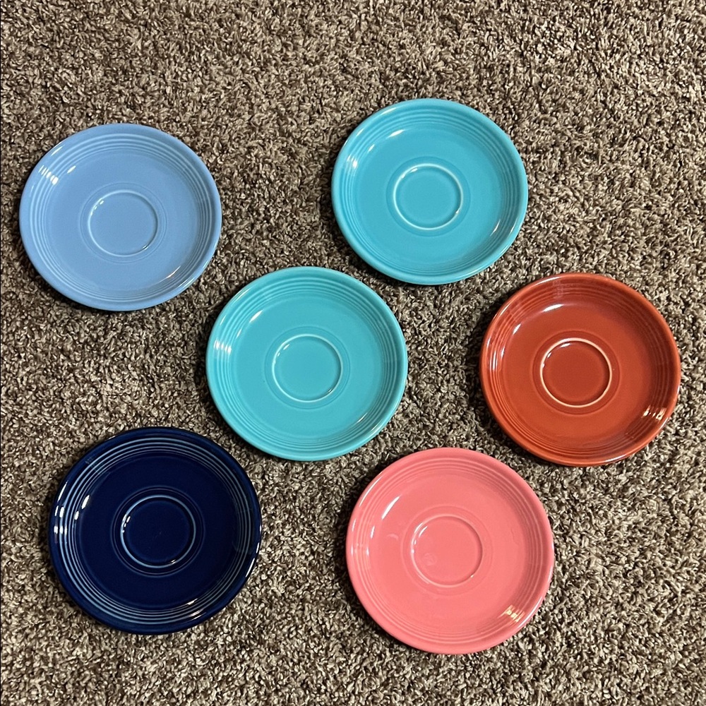 6 Fiesta Teacup Saucers